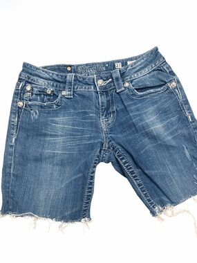 MISS ME Cutoff Denim Bermuda Shorts Low Rise Size 27